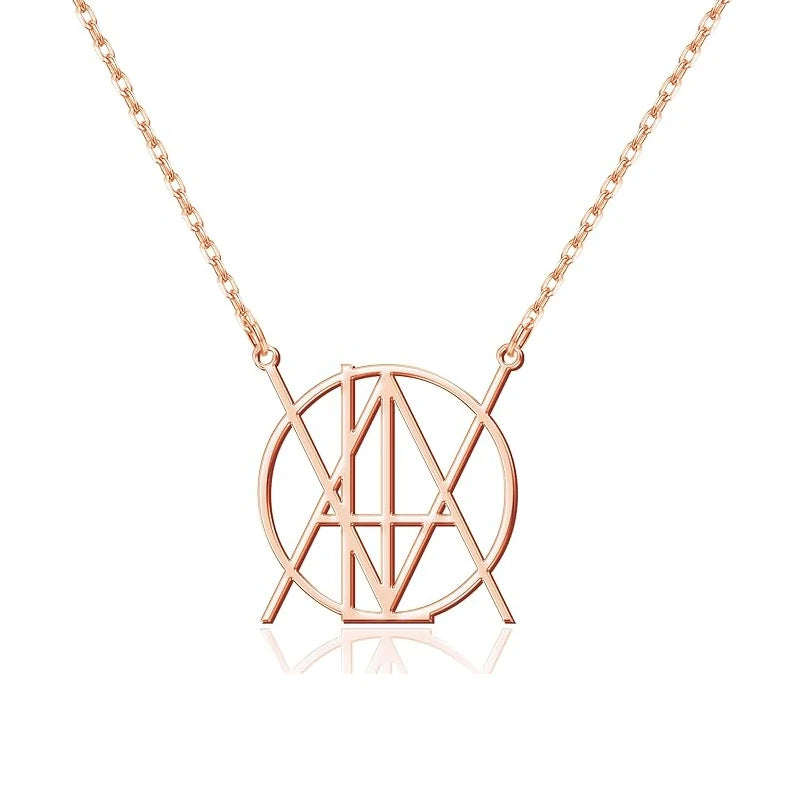 Personalized stainless steel monogram name necklace with custom initial pendant