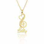 Personalized stainless steel treble clef name necklace with custom name