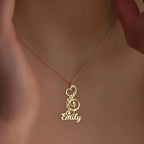 Personalized stainless steel treble clef name necklace with custom name