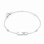 925 sterling silver move style chain bracelet for women, no stone, minimalist chain bracelet, white finish