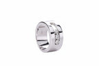 925 sterling silver wide band ring with clear zircon stones, move stone design, channel setting, silver ring