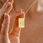 Personalized Calendar Birthstone Necklace, Custom Date Charm Necklace for Women