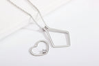 925 sterling silver adjustable ring holder necklace with heart-shaped pendant