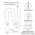 925 sterling silver adjustable ring holder necklace with heart-shaped pendant