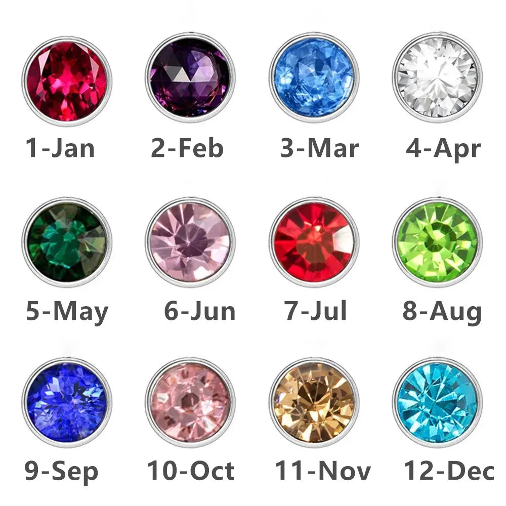 Personalized Calendar Birthstone Necklace, Custom Date Charm Necklace for Women