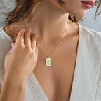 Personalized Calendar Birthstone Necklace, Custom Date Charm Necklace for Women