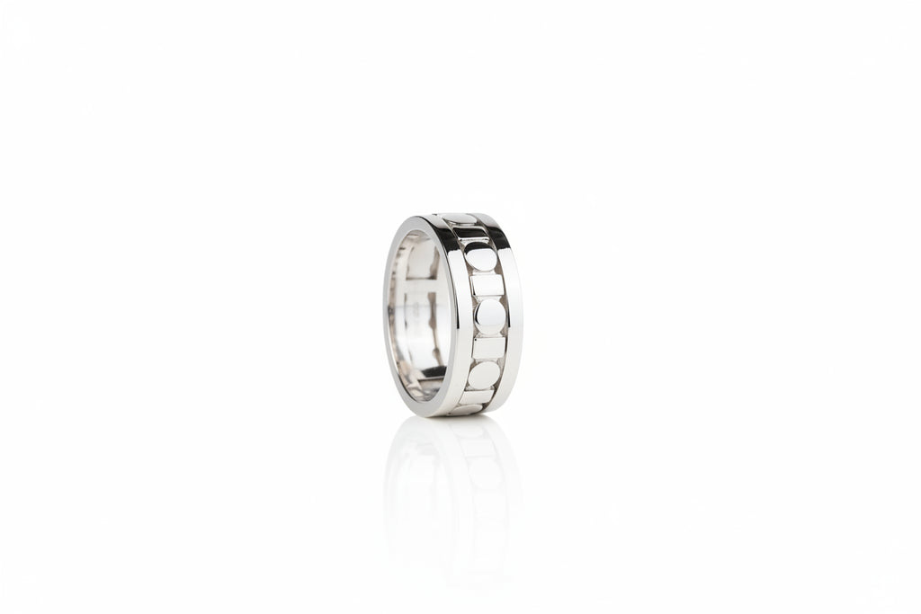 925 sterling silver anxiety spinner ring with rotating circular and rectangle pattern band for men and women