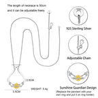 925 sterling silver adjustable ring holder necklace with heart-shaped pendant