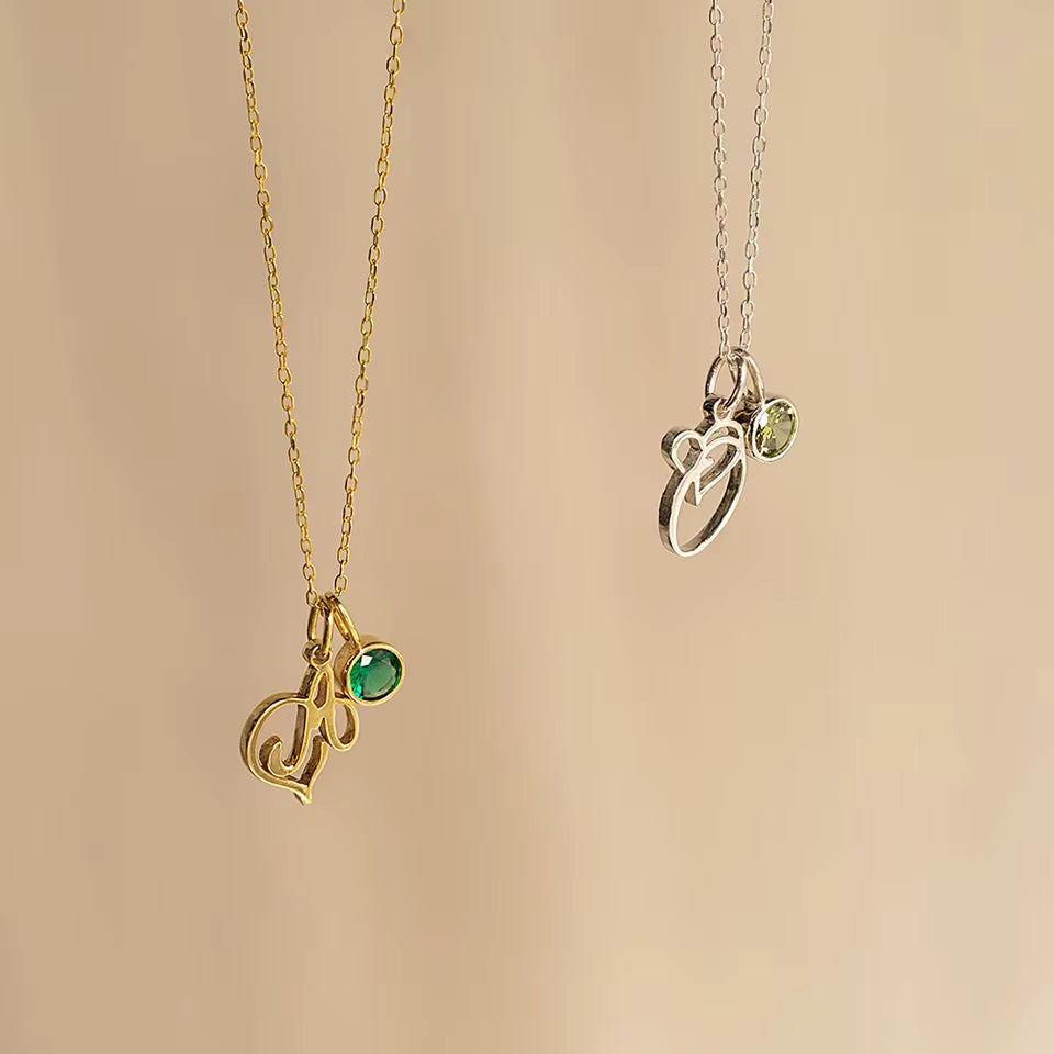 personalized birthstone necklace, art alphabet necklace, custom initial necklace, stainless steel name necklace, DIY letter necklace, fashion collar chain, personalized jewelry gift, birthstone charm necklace, custom alphabet pendant, trendy stainless steel necklace