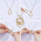 925 Sterling Silver Ring Holder Necklace – Adjustable Ring Keeper Pendant with Layered Teardrop Design