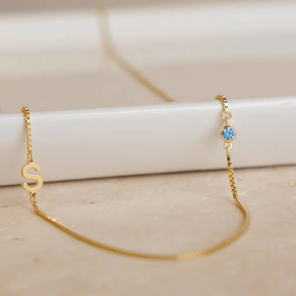 birthstone necklace, custom monogram necklace, personalized initial necklace, stainless steel birthstone jewelry, DIY name necklace, birthday gift jewelry, eco friendly necklace, nickel free jewelry, custom letter pendant, personalized jewelry for women