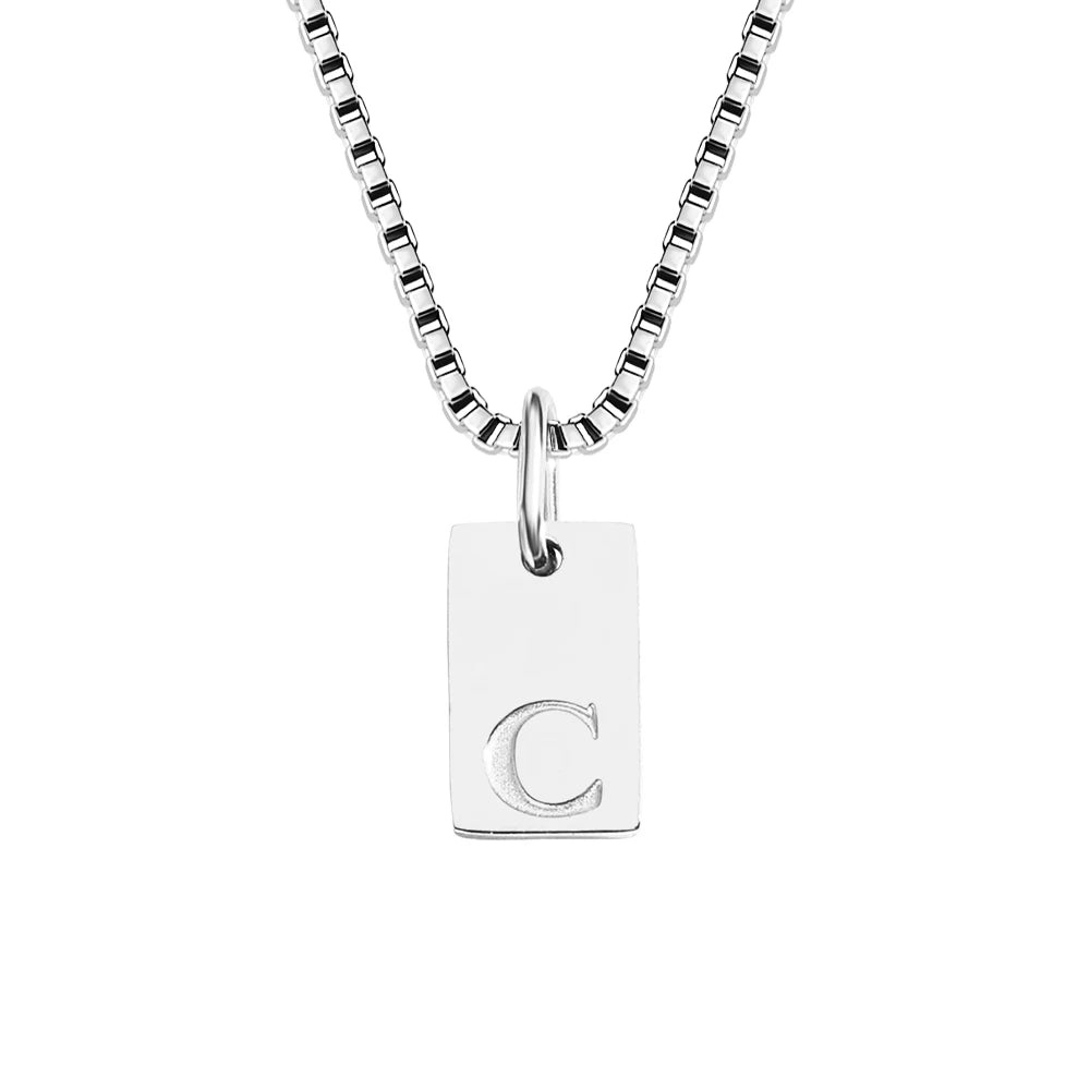 14K Gold Initial Pendant Necklace, Stainless Steel