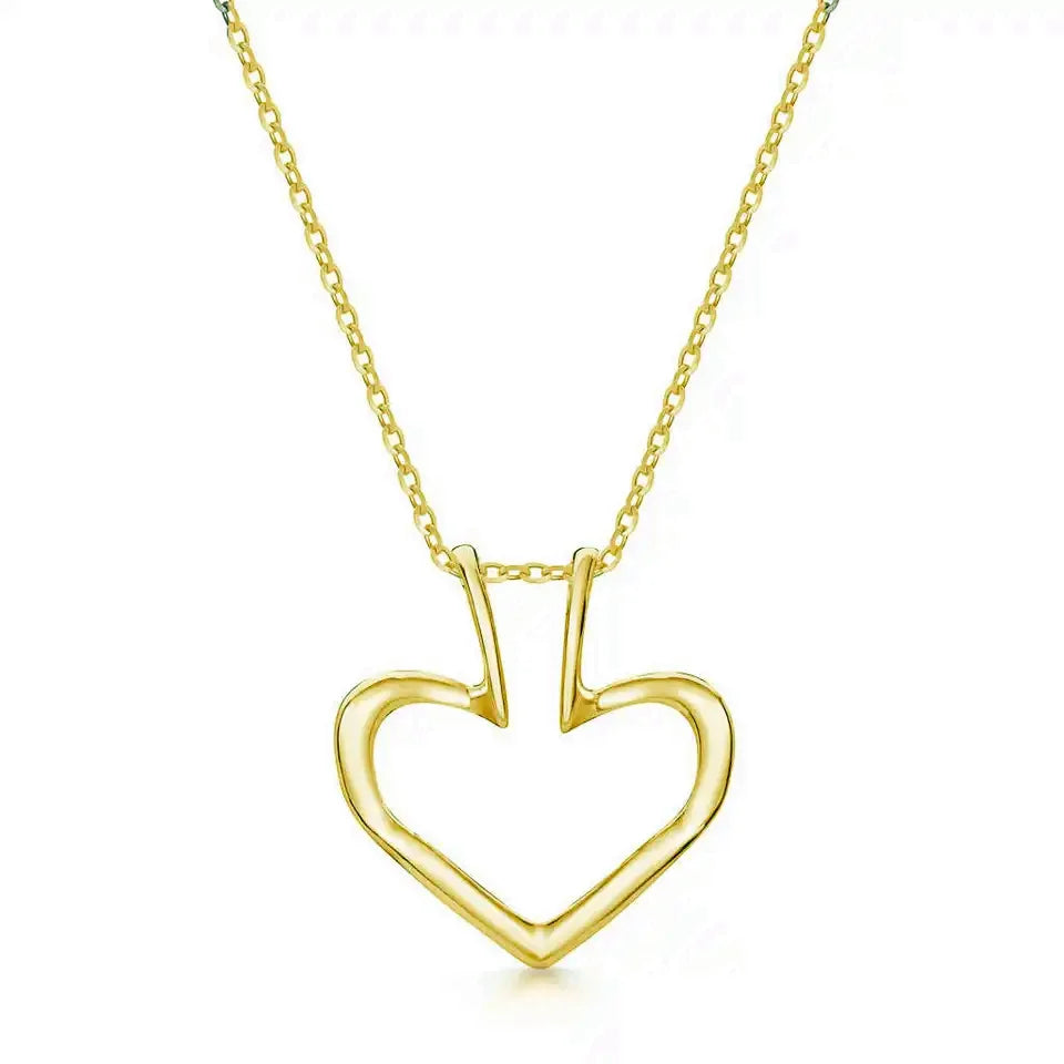 925 sterling silver adjustable ring holder necklace with heart-shaped pendant