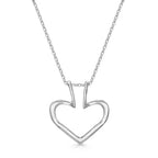 925 sterling silver adjustable ring holder necklace with heart-shaped pendant