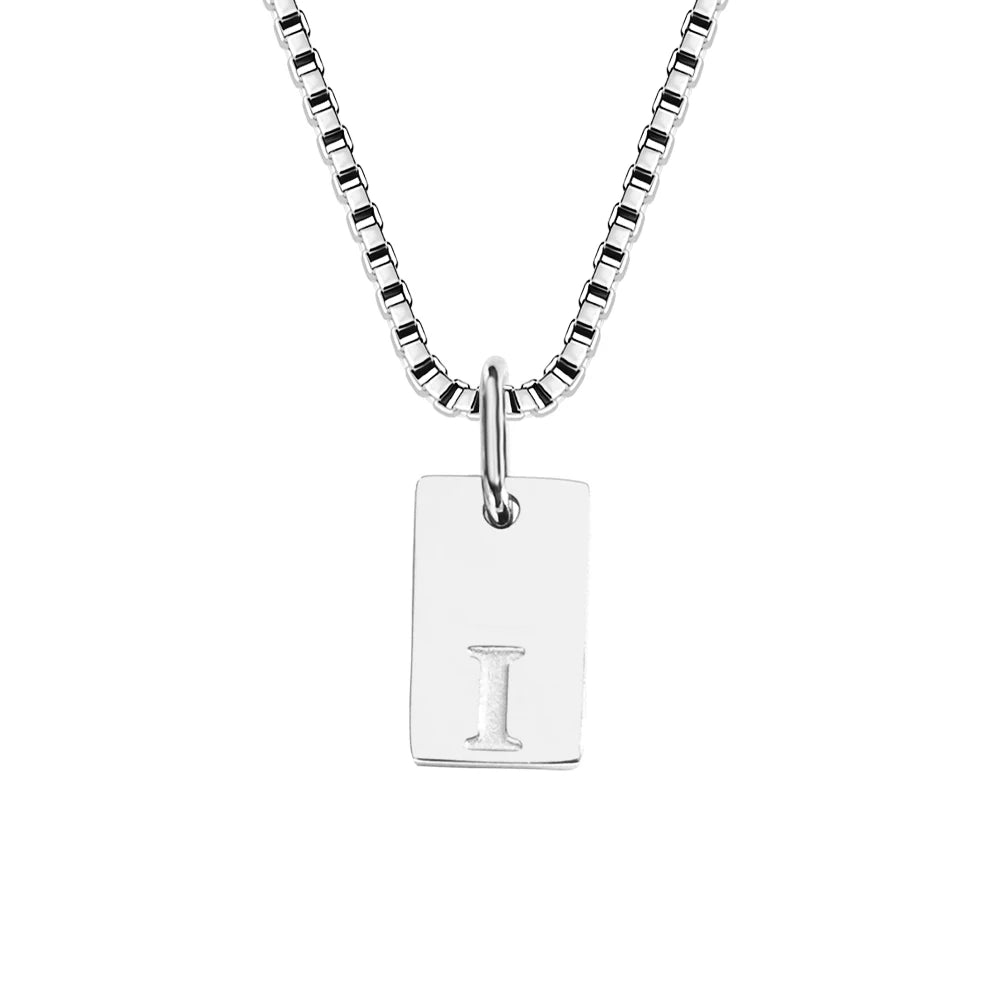 14K Gold Initial Pendant Necklace, Stainless Steel