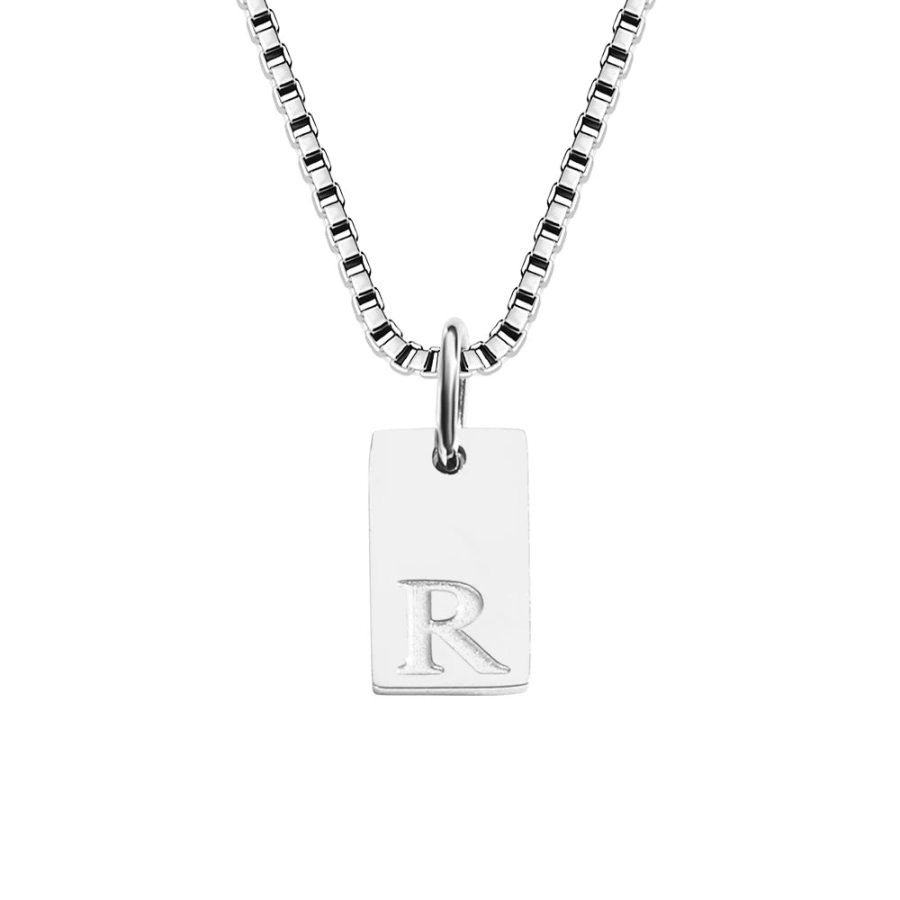 14K Gold Initial Pendant Necklace, Stainless Steel