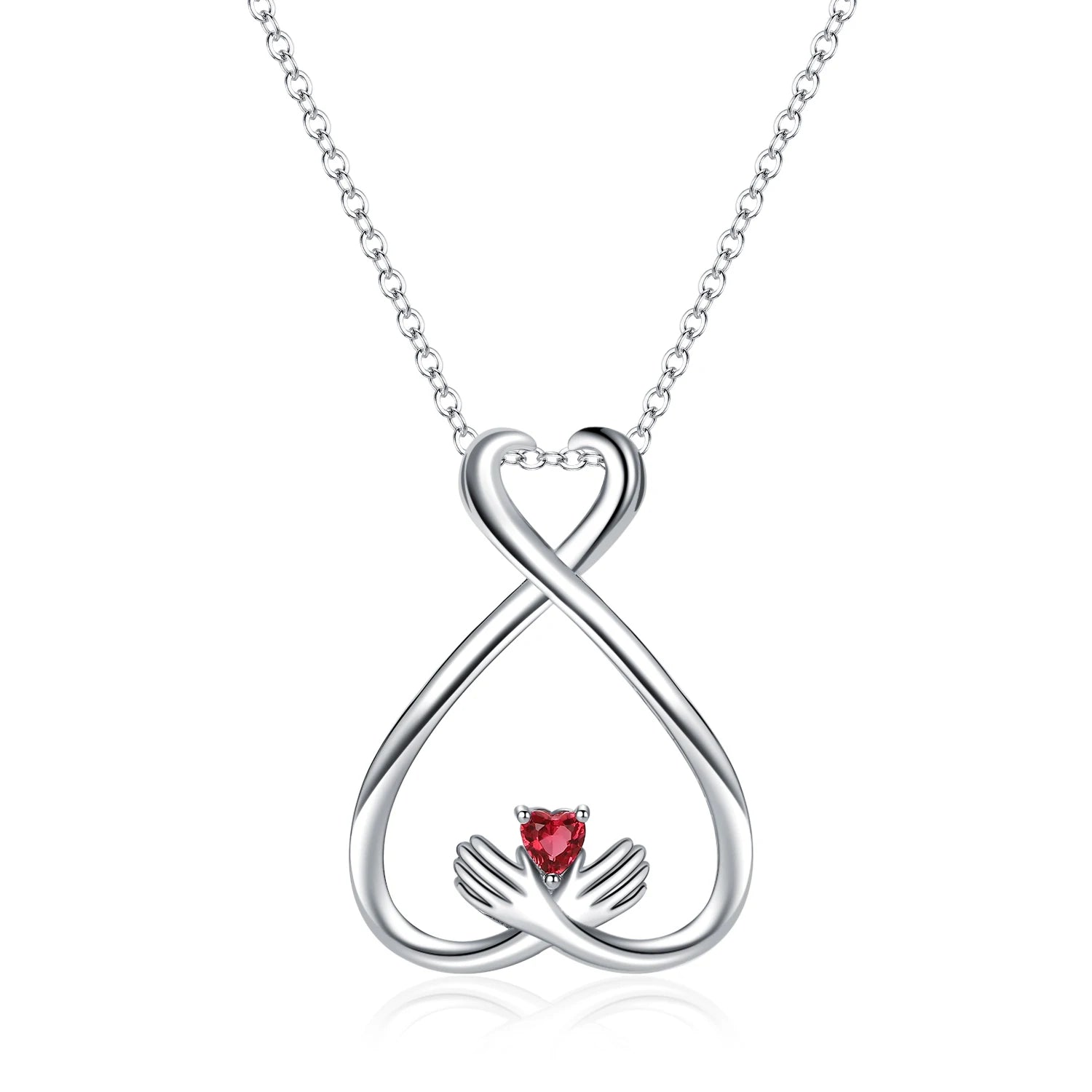 925 sterling silver adjustable ring holder necklace with heart-shaped pendant