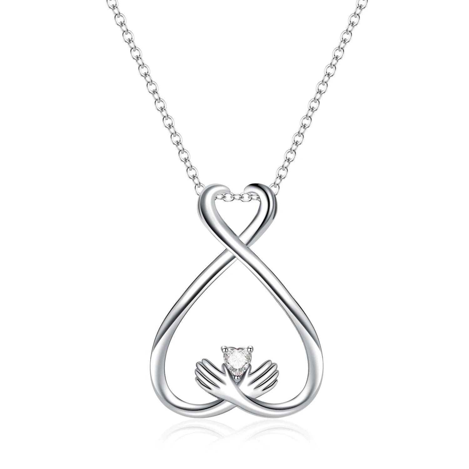 925 sterling silver adjustable ring holder necklace with heart-shaped pendant