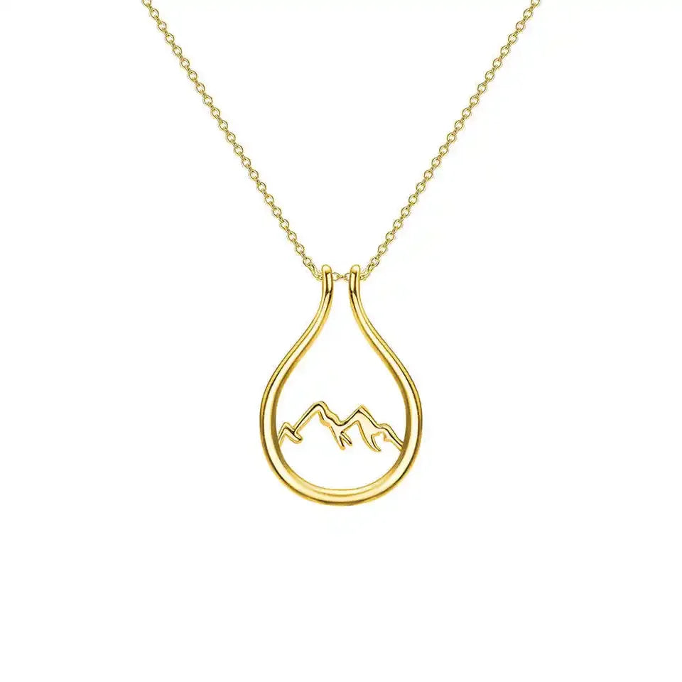 925 sterling silver adjustable ring holder necklace with heart-shaped pendant