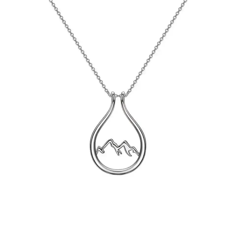 925 sterling silver adjustable ring holder necklace with heart-shaped pendant