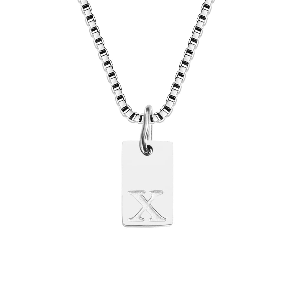 14K Gold Initial Pendant Necklace, Stainless Steel