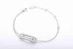 “925 sterling silver move stone bracelet with clear zircon, adjustable women’s bracelet in silver, gold and rose gold”